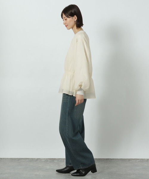 LAKOLE（ラコレ）の「ペプラムシアー裏毛プルオーバー / 291810（スウェット・レディース・ブラック/オフホワイト/アイボリー・FREE）」の7枚目の写真