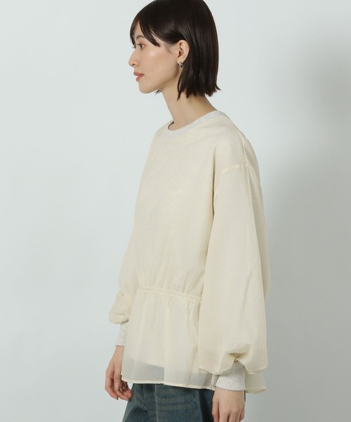 LAKOLE（ラコレ）の「ペプラムシアー裏毛プルオーバー / 291810（スウェット・レディース・ブラック/オフホワイト/アイボリー・FREE）」の9枚目の写真