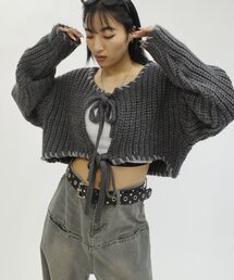 手編み風リボンショートニット