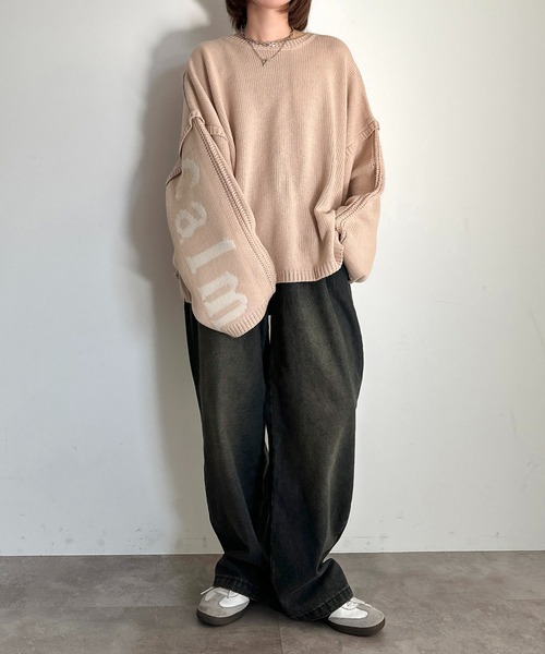 apres jour mignon（アプレジュールミニョン）の「片袖ロゴニット