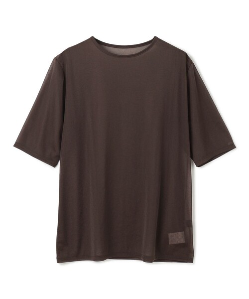 uncrave(アンクレイヴ)の「トリコットシフォン ハーフスリーブカットソー(Tシャツ/カットソー・レディース・ダークブラウン系/スカイブルー系/ホワイト系/ブラック系・1/2)」の14枚目の写真