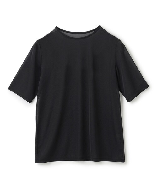 uncrave(アンクレイヴ)の「トリコットシフォン ハーフスリーブカットソー(Tシャツ/カットソー・レディース・ダークブラウン系/スカイブルー系/ホワイト系/ブラック系・1/2)」の18枚目の写真