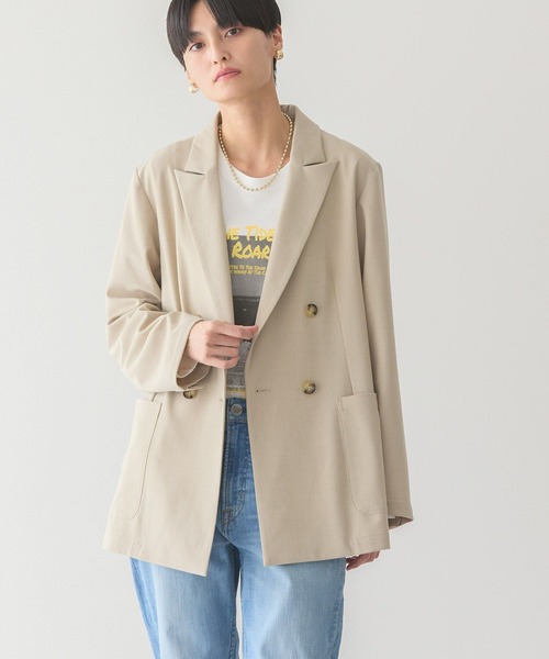 AMERICAN HOLIC（アメリカンホリック）の「イージーケアテーラードジャケット（テーラードジャケット・レディース・ベージュ/ネイビー・M/L）」の9枚目の写真