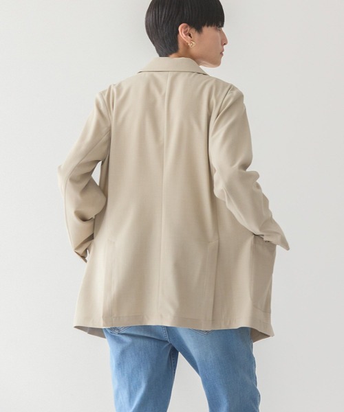 AMERICAN HOLIC（アメリカンホリック）の「イージーケアテーラードジャケット（テーラードジャケット・レディース・ベージュ/ネイビー・M/L）」の8枚目の写真