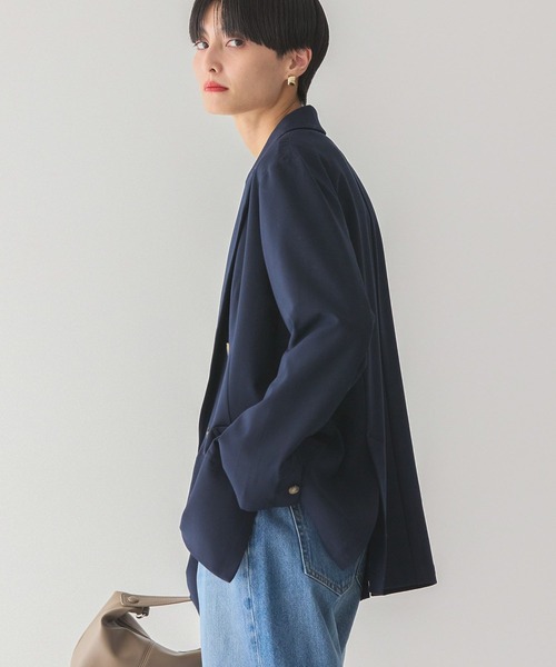 AMERICAN HOLIC（アメリカンホリック）の「イージーケアテーラードジャケット（テーラードジャケット・レディース・ベージュ/ネイビー・M/L）」の20枚目の写真