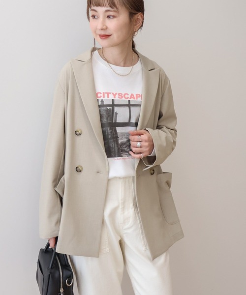 AMERICAN HOLIC（アメリカンホリック）の「イージーケアテーラードジャケット（テーラードジャケット・レディース・ベージュ/ネイビー・M/L）」の18枚目の写真