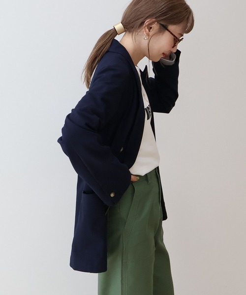 AMERICAN HOLIC（アメリカンホリック）の「イージーケアテーラードジャケット（テーラードジャケット・レディース・ベージュ/ネイビー・M/L）」の15枚目の写真