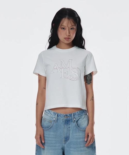 tシャツ A'GEM/9 × .kom 「AMESWORLDWIDE/アメスワールドワイド」 AMES APPLIQUE TEE/アメスアップリケTE A'GEM/9 × .kom 『AMESWORLDWIDE/アメスワールドワイド』 AMES