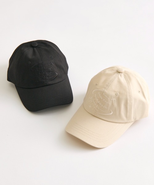 OLIVE des OLIVE（オリーブデオリーブ）の「ツイル刺繍入りキャップ（その他小物・レディース・ブラック/アイボリー・FREE）」の3枚目の写真