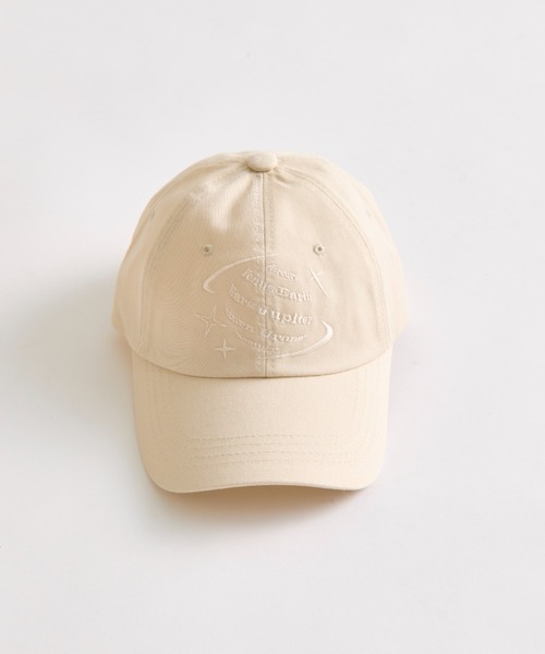 OLIVE des OLIVE（オリーブデオリーブ）の「ツイル刺繍入りキャップ（その他小物・レディース・ブラック/アイボリー・FREE）」の4枚目の写真