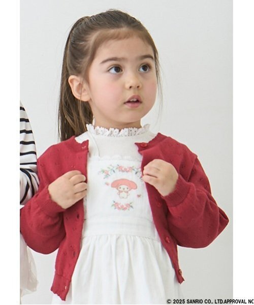 petit main(プティマイン)の「【リンク】針抜きカーディガン(キッズ)(カーディガン/ボレロ・キッズ・レッド/イエロー/オフホワイト・S/M/L)」の4枚目の写真