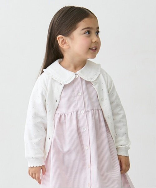 petit main(プティマイン)の「【リンク】針抜きカーディガン(キッズ)(カーディガン/ボレロ・キッズ・レッド/イエロー/オフホワイト・S/M/L)」の12枚目の写真