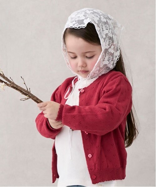 petit main(プティマイン)の「【リンク】針抜きカーディガン(キッズ)(カーディガン/ボレロ・キッズ・レッド/イエロー/オフホワイト・S/M/L)」の15枚目の写真