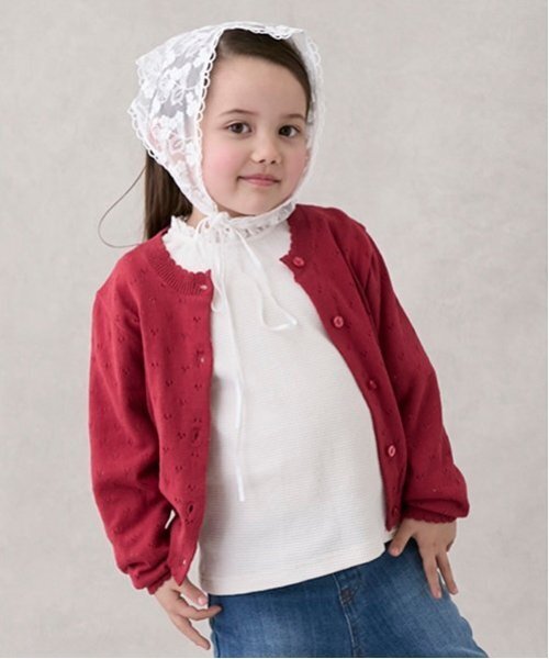 petit main(プティマイン)の「【リンク】針抜きカーディガン(キッズ)(カーディガン/ボレロ・キッズ・レッド/イエロー/オフホワイト・S/M/L)」の16枚目の写真