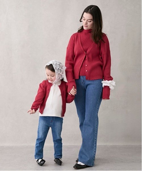 petit main(プティマイン)の「【リンク】針抜きカーディガン(キッズ)(カーディガン/ボレロ・キッズ・レッド/イエロー/オフホワイト・S/M/L)」の17枚目の写真