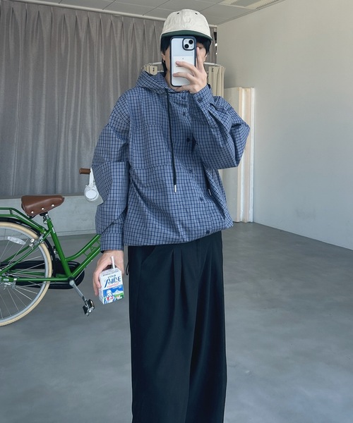 UNDERSTATEMENTs(アンダーステイトメント)の「【ユニセックス】チェックシャツパーカー/フーディ(シャツ/ブラウス・メンズ・レッド/ブルー/ブラック・LARGE/MEDIUM)」の20枚目の写真