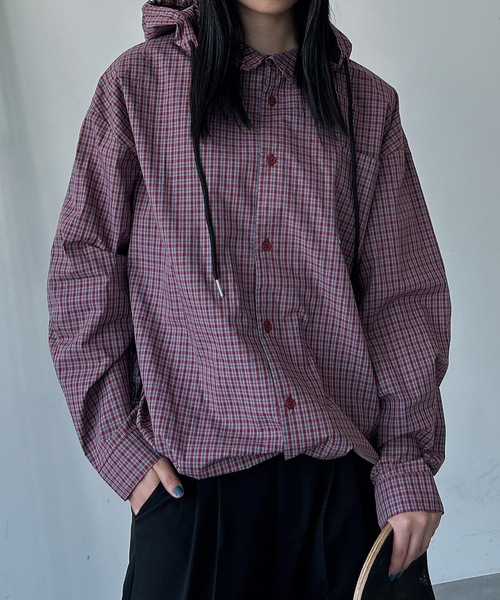 完売モデル 新品Loose チェックパーカー　チェックフーディ　チェックシャツ 完売モデル Loose チェックパーカー チェックフーディ チェック