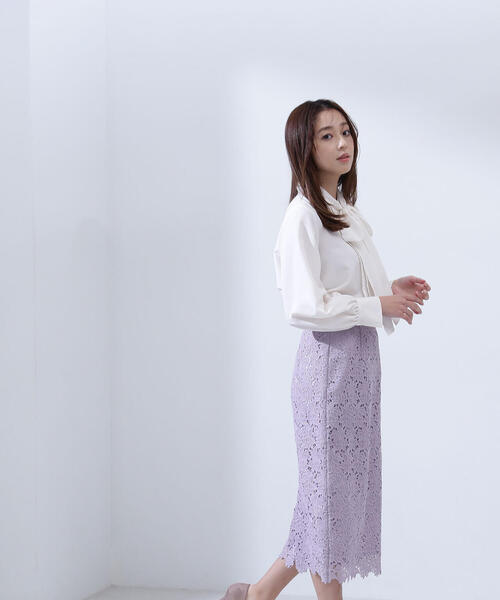 NATURAL BEAUTY BASIC（ナチュラルビューティーベーシック）の「◇フラワーレースタイトスカート（スカート・レディース・ラベンダー/チャコールグレー/グレー・MEDIUM/SMALL/X-SMALL）」の18枚目の写真