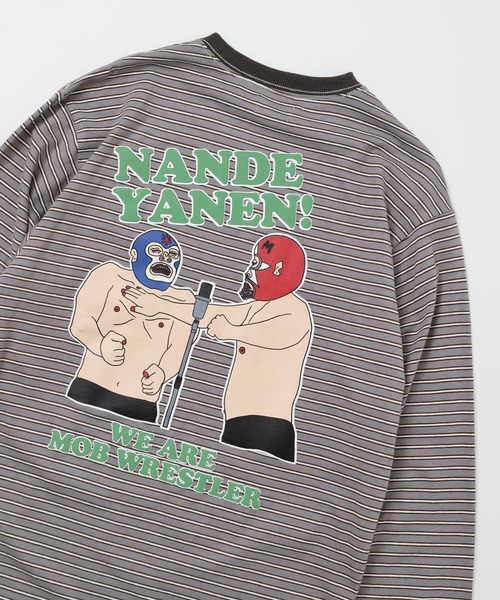 KRIFF MAYER（クリフメイヤー）の「KRIFF MAYER Mob wrestler striped long sleeve t-shirt / モブレスラーボーダー長袖Tシャツ unisex（Tシャツ/カットソー・メンズ・グレー/ブラック/サックスブルー/グリーン/オレンジ/イエロー・M/L/XL）」の3枚目の写真