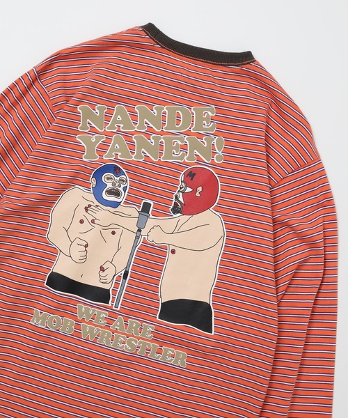 KRIFF MAYER（クリフメイヤー）の「KRIFF MAYER Mob wrestler striped long sleeve t-shirt / モブレスラーボーダー長袖Tシャツ unisex（Tシャツ/カットソー・メンズ・グレー/ブラック/サックスブルー/グリーン/オレンジ/イエロー・M/L/XL）」の6枚目の写真