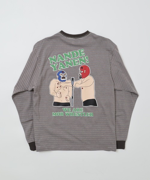 KRIFF MAYER（クリフメイヤー）の「KRIFF MAYER Mob wrestler striped long sleeve t-shirt / モブレスラーボーダー長袖Tシャツ unisex（Tシャツ/カットソー・メンズ・グレー/ブラック/サックスブルー/グリーン/オレンジ/イエロー・M/L/XL）」の14枚目の写真