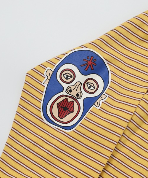 KRIFF MAYER（クリフメイヤー）の「KRIFF MAYER Mob wrestler striped long sleeve t-shirt / モブレスラーボーダー長袖Tシャツ unisex（Tシャツ/カットソー・メンズ・グレー/ブラック/サックスブルー/グリーン/オレンジ/イエロー・M/L/XL）」の10枚目の写真