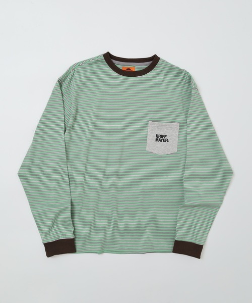 KRIFF MAYER（クリフメイヤー）の「KRIFF MAYER Mob wrestler striped long sleeve t-shirt / モブレスラーボーダー長袖Tシャツ unisex（Tシャツ/カットソー・メンズ・グレー/ブラック/サックスブルー/グリーン/オレンジ/イエロー・M/L/XL）」の17枚目の写真