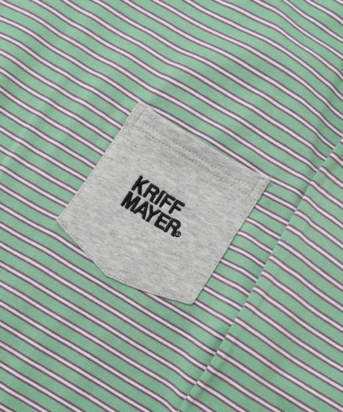 KRIFF MAYER（クリフメイヤー）の「KRIFF MAYER Mob wrestler striped long sleeve t-shirt / モブレスラーボーダー長袖Tシャツ unisex（Tシャツ/カットソー・メンズ・グレー/ブラック/サックスブルー/グリーン/オレンジ/イエロー・M/L/XL）」の19枚目の写真