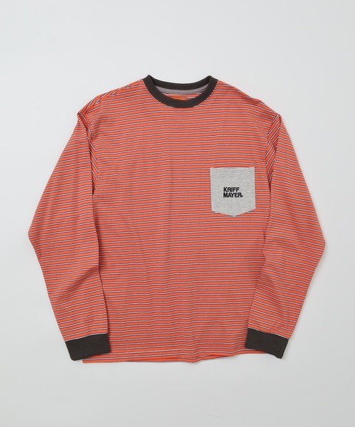 KRIFF MAYER（クリフメイヤー）の「KRIFF MAYER Mob wrestler striped long sleeve t-shirt / モブレスラーボーダー長袖Tシャツ unisex（Tシャツ/カットソー・メンズ・グレー/ブラック/サックスブルー/グリーン/オレンジ/イエロー・M/L/XL）」の15枚目の写真