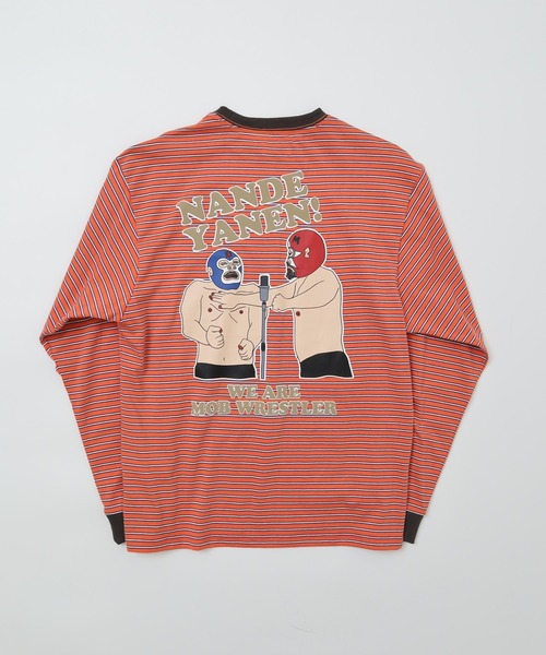 KRIFF MAYER（クリフメイヤー）の「KRIFF MAYER Mob wrestler striped long sleeve t-shirt / モブレスラーボーダー長袖Tシャツ unisex（Tシャツ/カットソー・メンズ・グレー/ブラック/サックスブルー/グリーン/オレンジ/イエロー・M/L/XL）」の16枚目の写真