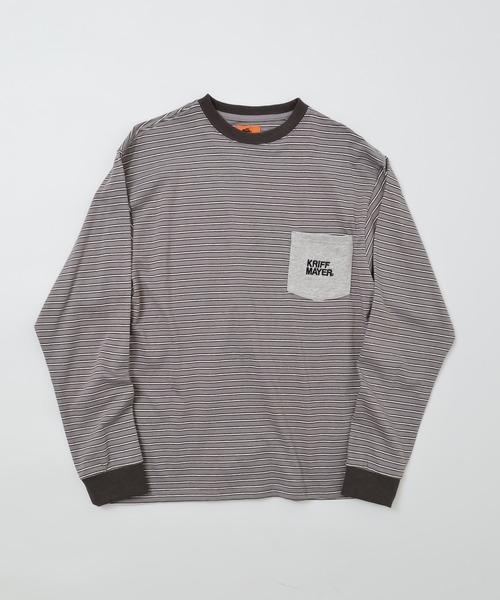 KRIFF MAYER（クリフメイヤー）の「KRIFF MAYER Mob wrestler striped long sleeve t-shirt / モブレスラーボーダー長袖Tシャツ unisex（Tシャツ/カットソー・メンズ・グレー/ブラック/サックスブルー/グリーン/オレンジ/イエロー・M/L/XL）」の13枚目の写真