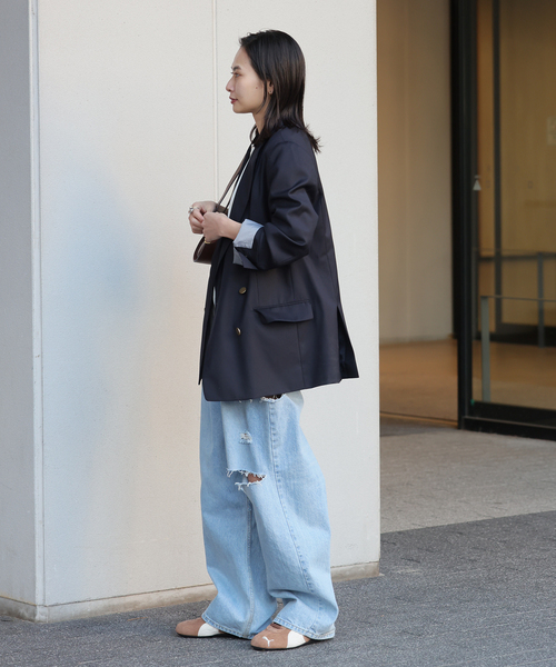 JOURNAL STANDARD（ジャーナルスタンダード）の「《追加2》ダブルブレステッドジャケット（テーラードジャケット・レディース・ブラック/ネイビー・38/36）」の12枚目の写真