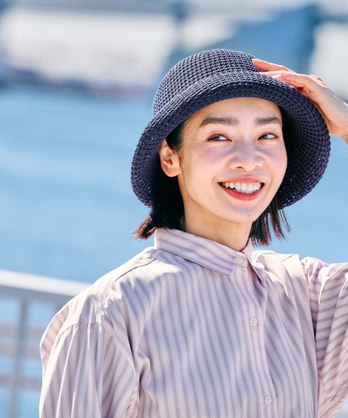 FOUND GOOD（ファウンドグッド）の「ワッフルブルトン2（キャップ・レディース・ネイビー/ブラック/アイボリー/グレー系2・FREE）」の5枚目の写真