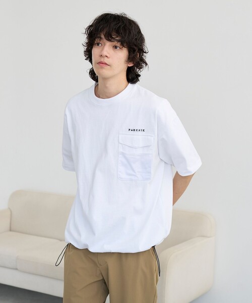 coen(コーエン)の「ドロストメッシュポケットTシャツ(Tシャツ/カットソー・メンズ・ダークグレー/オリーブ/オフホワイト・L/M/XL)」の6枚目の写真