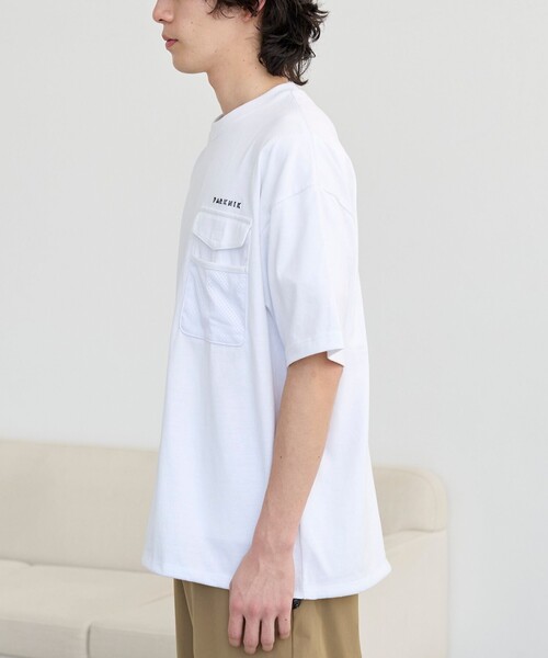 coen(コーエン)の「ドロストメッシュポケットTシャツ(Tシャツ/カットソー・メンズ・ダークグレー/オリーブ/オフホワイト・L/M/XL)」の13枚目の写真