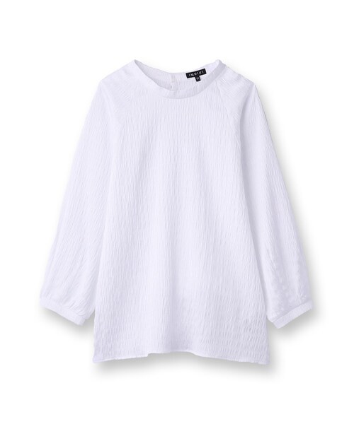 INDIVI(インディヴィ)の「【洗える】シャーリング風ラグランスリーブブラウス(シャツ/ブラウス・レディース・ネイビー/ホワイト/ライトベージュ・05/13/15 /38)」の4枚目の写真
