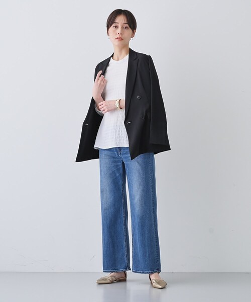 INDIVI(インディヴィ)の「【洗える】シャーリング風ラグランスリーブブラウス(シャツ/ブラウス・レディース・ネイビー/ホワイト/ライトベージュ・05/13/15 /38)」の7枚目の写真