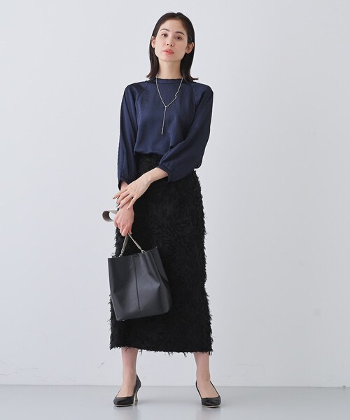 INDIVI(インディヴィ)の「【洗える】シャーリング風ラグランスリーブブラウス(シャツ/ブラウス・レディース・ネイビー/ホワイト/ライトベージュ・05/13/15 /38)」の15枚目の写真