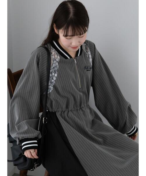 ehka sopo（エヘカソポ）の「ブロッキングワンピース（ワンピース・レディース・グレー/オフホワイト/サックスブルー・F）」の8枚目の写真