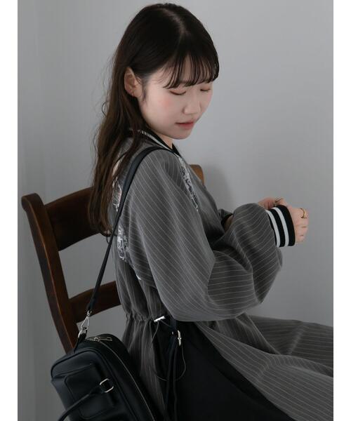 ehka sopo（エヘカソポ）の「ブロッキングワンピース（ワンピース・レディース・グレー/オフホワイト/サックスブルー・F）」の9枚目の写真