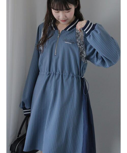 ehka sopo（エヘカソポ）の「ブロッキングワンピース（ワンピース・レディース・グレー/オフホワイト/サックスブルー・F）」の15枚目の写真