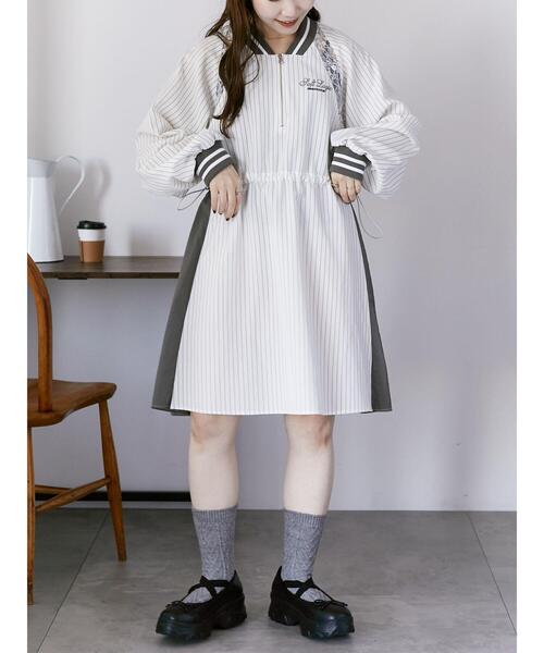 ehka sopo（エヘカソポ）の「ブロッキングワンピース（ワンピース・レディース・グレー/オフホワイト/サックスブルー・F）」の19枚目の写真