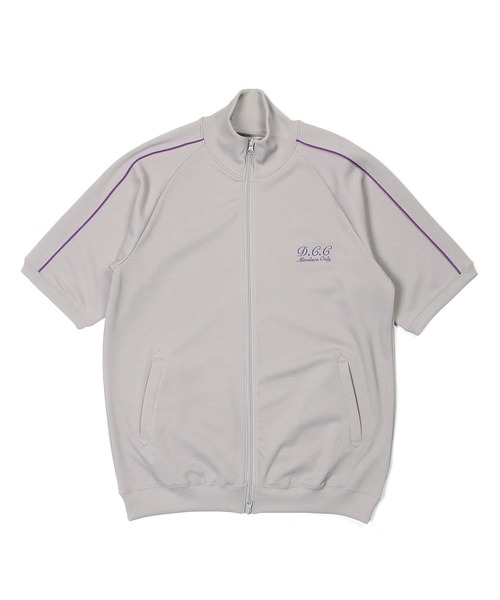 The DUFFER of ST.GEORGE（ザダファーオブセントジョージ）の「S/SL POLYESTER JERSEY SET UP TRUCK JACKET：セットアップ 5分袖 トラックジャケット（ジャージ・メンズ・ブラック/ライトグレー・MEDIUM/LARGE/X-LARGE）」の14枚目の写真