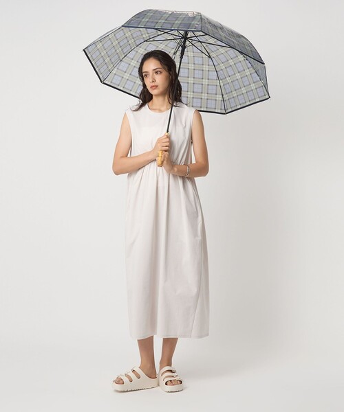 green label relaxing(グリーンレーベルリラクシング)の「チェック ビニール アンブレラ / 雨傘 / レイン(長傘・レディース・ダークグリーン/レッド/ネイビー・FREE)」の10枚目の写真