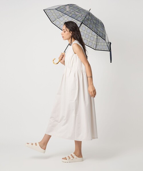 green label relaxing(グリーンレーベルリラクシング)の「チェック ビニール アンブレラ / 雨傘 / レイン(長傘・レディース・ダークグリーン/レッド/ネイビー・FREE)」の11枚目の写真