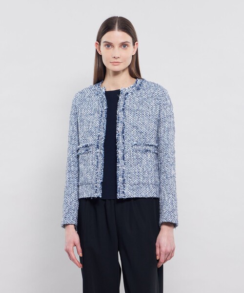 EPOCA（エポカ）の「ライトファンシーツィード ノーカラージャケット（ノーカラージャケット・レディース・ピンク/ブルー・40）」の15枚目の写真