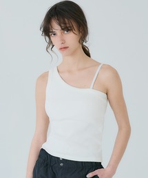 【WEB限定セール】OUT BRA テレコリブワンショルダートップス