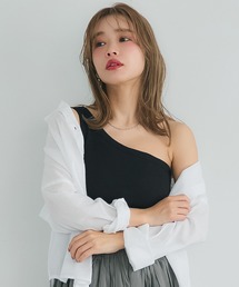 【WEB限定セール】OUT BRA テレコリブワンショルダートップス