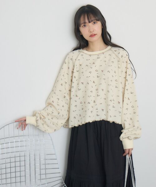 RETRO GIRL(レトロガール)の「サーマル柄カットソー(Tシャツ/カットソー・レディース・ナチュラル/ライトグレー・FREE)」の3枚目の写真