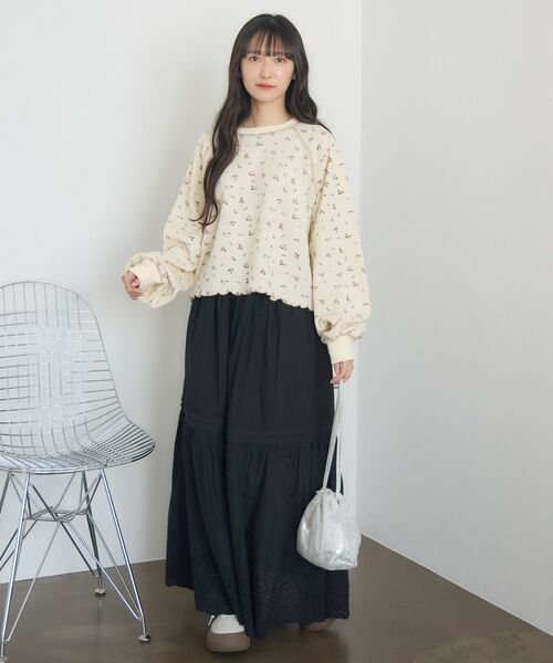 RETRO GIRL(レトロガール)の「サーマル柄カットソー(Tシャツ/カットソー・レディース・ナチュラル/ライトグレー・FREE)」の4枚目の写真